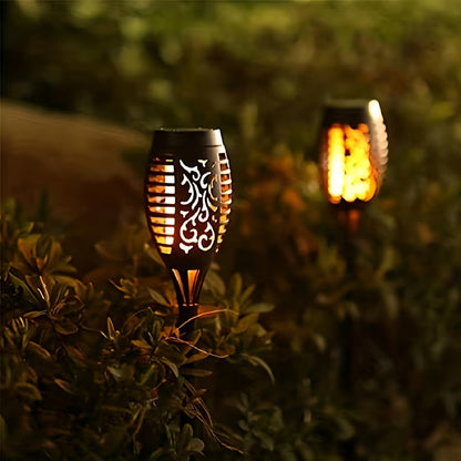 Lanterna Solare LED con Effetto Fiamma Realistico